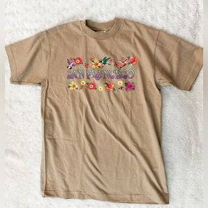 NWOT- VINTAGE Pro Heavy Weight San Francisco Double Stitch Floral Bird Tee Shirt